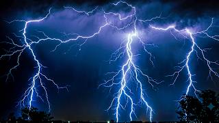 Powerful Heavy Thunderstorm Night with Pouring rain& Strong Thunder,Lightning,Wind｜Natural Video