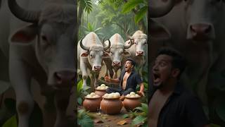 🐃🍬 "জঙ্গলে ৫ হাঁড়ি বিশাল রসগোল্লা! 😱 #Shorts #AIVideo #JungleAdventure #Rasgulla #Buffalo