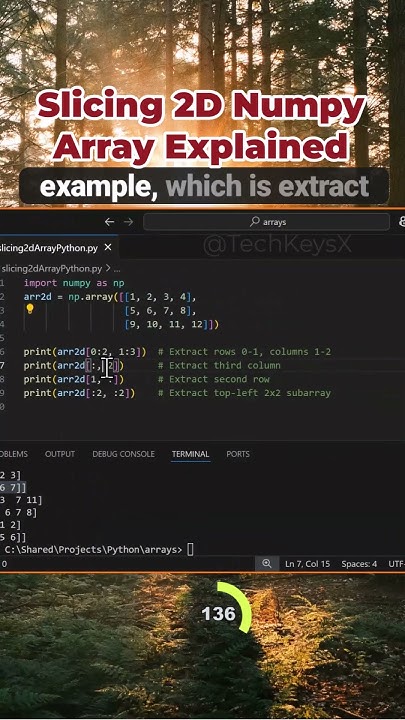 Slicing 2D Numpy Array in Python also known as extracting arrays parts ...