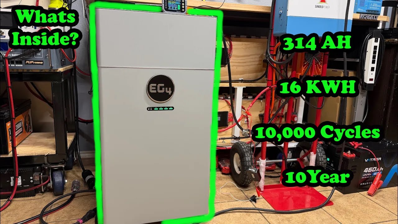 Аккумуляторная батарея EG4 314 Ач 16 кВт⋅ч для внутреннего использования! Разборка, тестирование ...