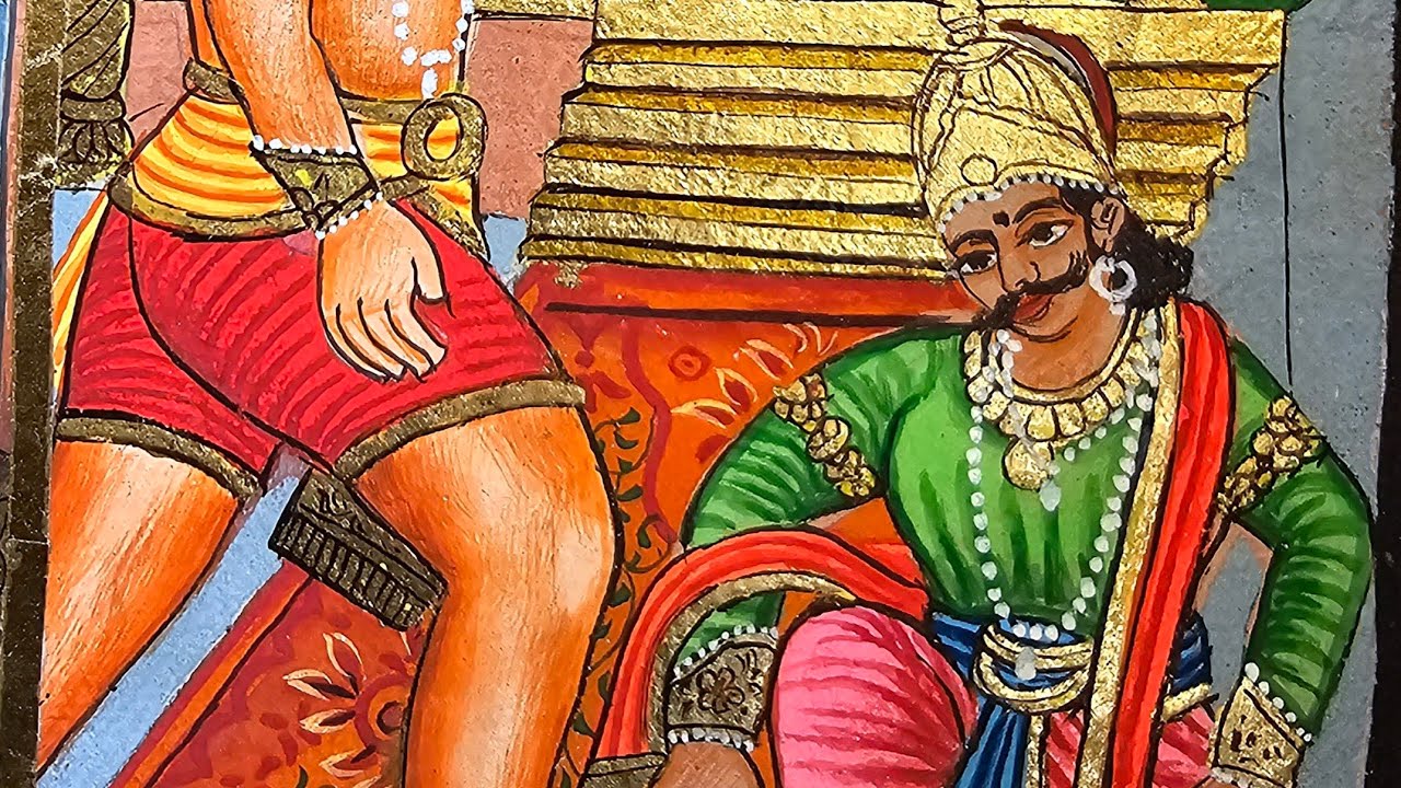 painting(80) sampurn Ramayan 108 painting Angad ka Paon hatane Ravan ...