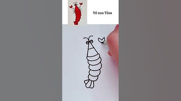 Vẽ con tôm | Vẽ sinh vật biển | vẽ con vật dưới đại dương | Smile art  #shorts