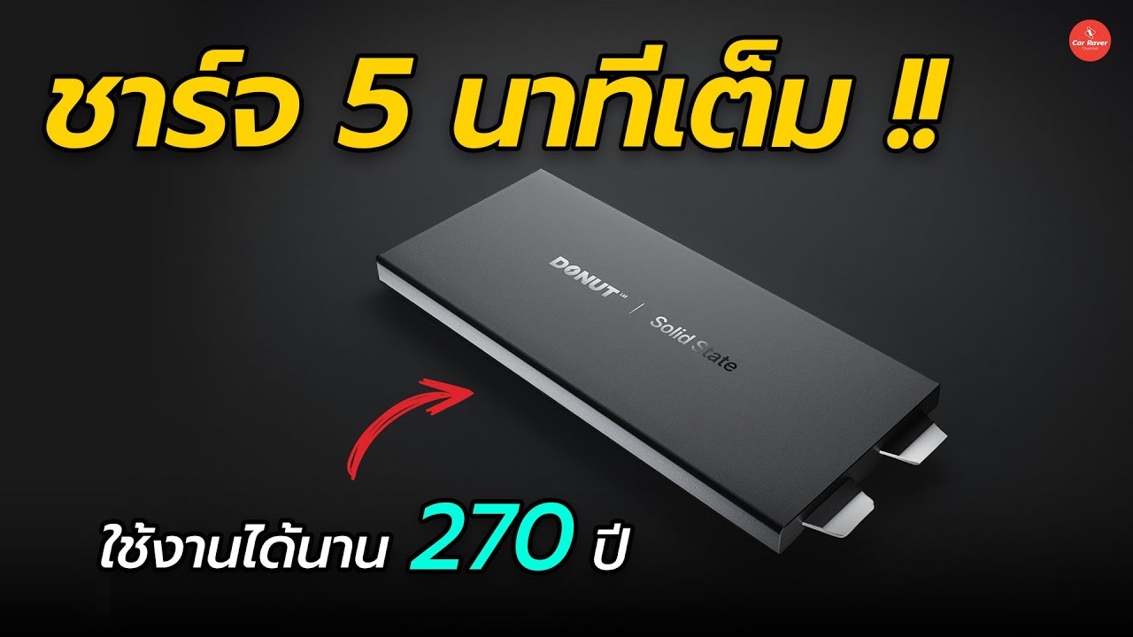 แบตเตอรี่อนาคต ชาร์จเต็มใน 5 นาที ใช้งานได้ 100,000 รอบ ( 270 ปี ) ขายจริงปีนี้ 「CAR RAVER」
