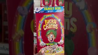 FAMILY SIZE BOXES OF LUCKY CHARMS  for only $1.25 😱🔥 #dollartree #dollartreecommunity