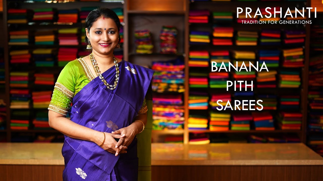 Organic cotton saree onlinehandwoven Banana and cotton fibre  100  organic  sindinga9 online shop