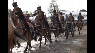 Royal Windsor Horse Show 2024 - The King's Troop gallop out of Castle Arena
