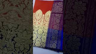 Orange & Royal Blue Colour Traditional Banarasi Satin Silk Saree,1700 Only Book On 8052602728