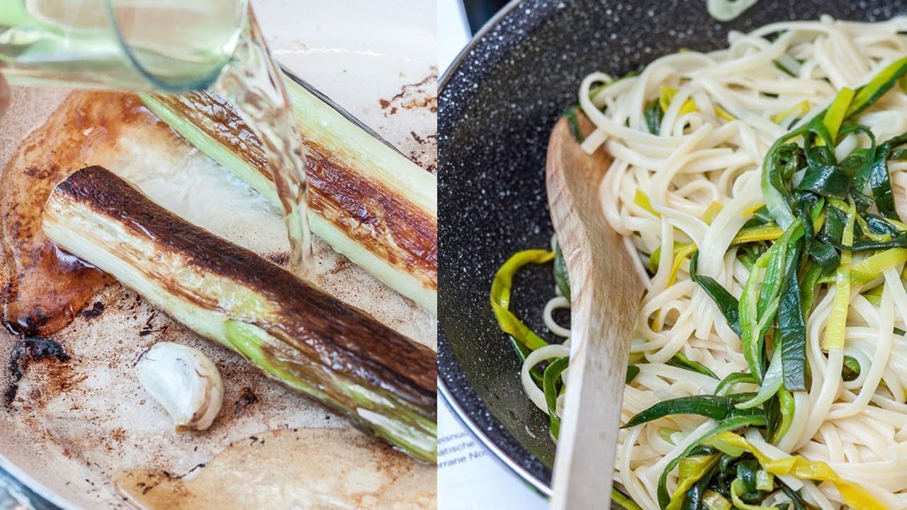 Zwei absolute knaller Lauch-Rezepte: Lauchspaghetti & gebraten im Haselnussmantel