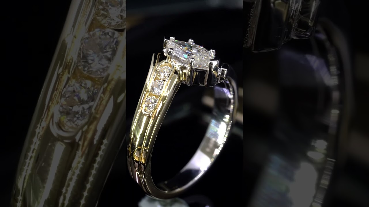 Mixed Metals on this one of a kind engagement ring 