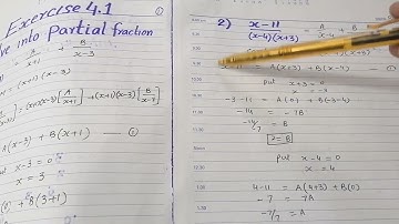 class 10 unit 4 Exercise 4.1 Q1-4 Partial fraction federal and punjab