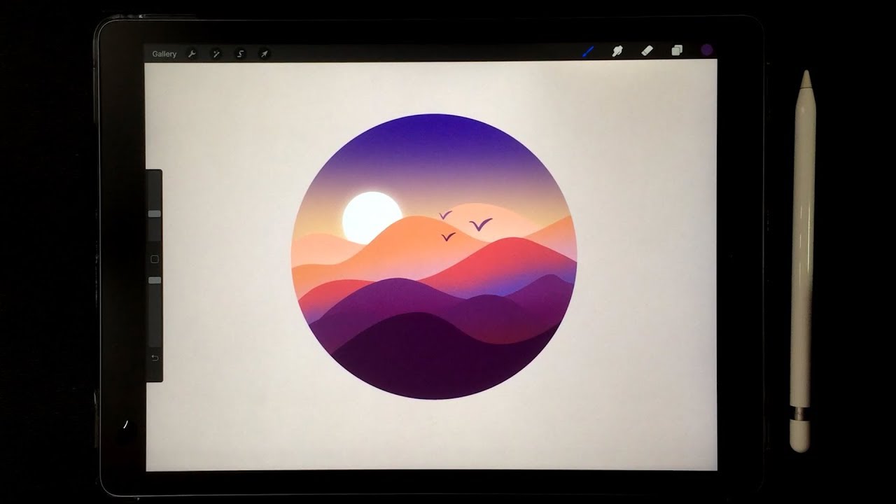 【iPad画画】Procreate iPad Drawing ️ How to Draw Landscape with Procreate