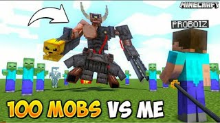 100 Mobs vs ME in minecraft