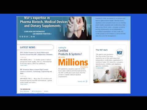 NSF International Website Tour - Health Sciences Division