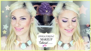 Purple Pink Spring Eyes + Coral Lip (Makeup Tutorial) GRWM ♡ Stefy Puglisevich