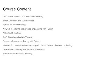 Course Content of #Web3 #Hacking With #python