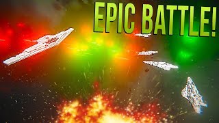 SUPREMACY VS RESISTANCE FLEET - STAR WARS Fleet Battle | Space Engineers!