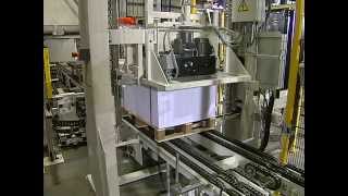 TITAN fully automatic strapping and stretch line of paper stacks