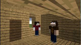 Drake and Josh treehouse scene but in MINECRAFT