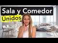 Secretos para crear una sala y comedor unidos de lujo en casa  🛋️ 🍽️ 📺