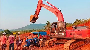 JCB loading mud in powertrack 439 plus | fully loaded tractor trolley