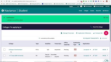 Naviance: College Application List