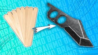 Finger Hole Knife  из палочек от эскимо. Как сделать нож с отверстиями для пальцев своими руками