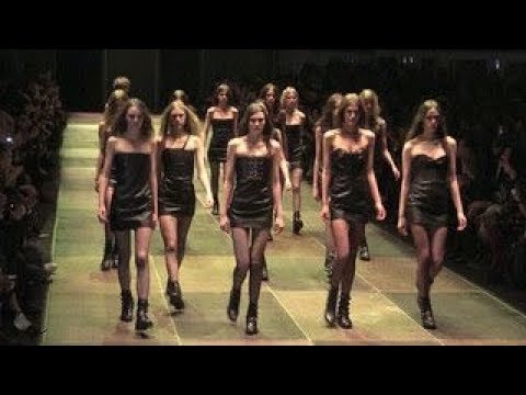 Cara Delevingne and fellow Models on the runway for Yves Saint Laurent