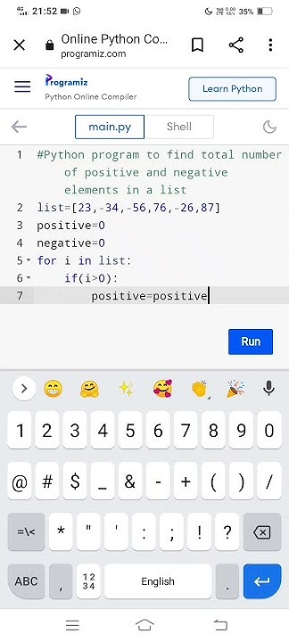Python program to find total number of positive and negative elements ...