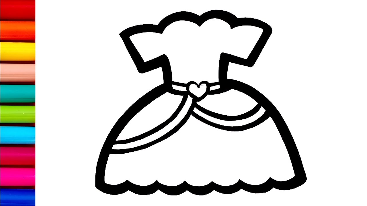 Princess Dress Drawing, Colouring and Painting for kid's, Toddlers