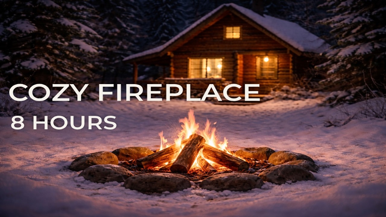 🔥8 Hours Cozy Fireplace | Relaxing Crackling Fire Sounds for Sleep & Study