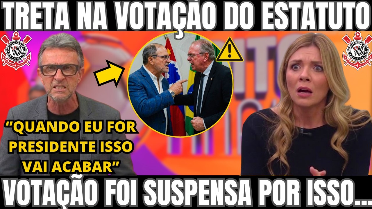 VOTAÇÃO DO ESTATUTO CANCELADA NO CORINTHIANS APOS ROMEU TUMA JR IR PARA CIMA DO PRESIDENTE STABILE
