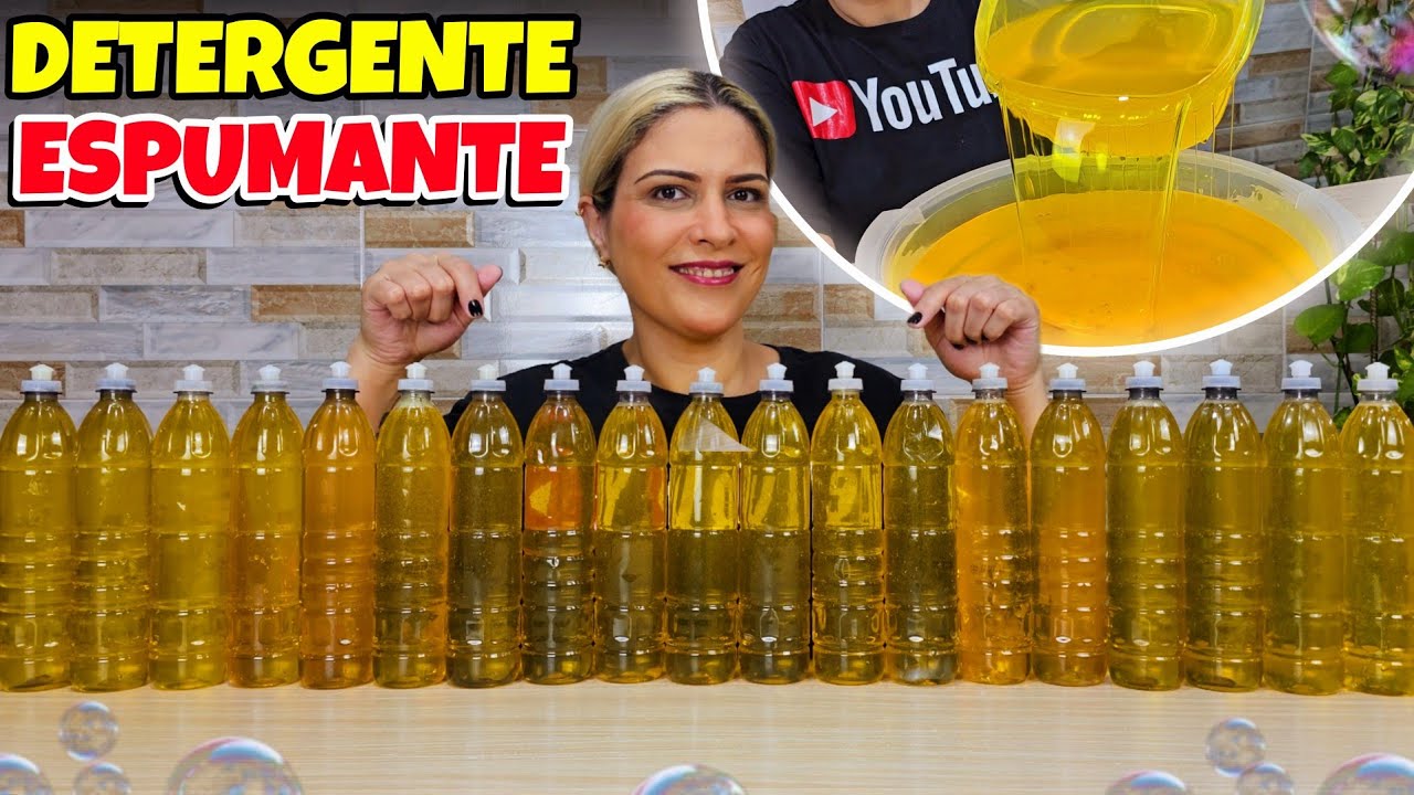 🤑 COMO FAÇO MEU DETERGENTE CASEIRO QUE FAZ BASTANTE ESPUMA- FIZ MAIS DE 9 LITROS-VENDA CERTA😍😱