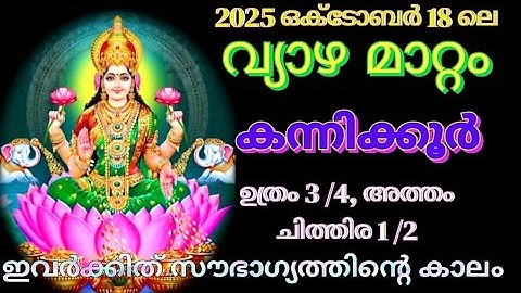 2025 ഒക്ടോബര്‍ 18 ലെ വ്യാഴ മാറ്റം. കന്നിക്കൂറുകാരായ ഉത്രം 3/4,അത്തം, ചിത്തിര എന്നിവരുടെ ഫലങ്ങള്‍.