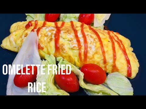 OMELETTE WRAPPED FRIED RICE  OMELETTE RICE  OMURICE