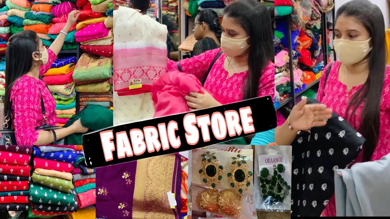 DIML Fabric Shopping in Vizag Best Fabric Store Plain Sarees