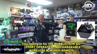 ADJ BUBBLETRON GO Battery Operated Bubble Machine Eliminator Lighting Bubbletron Exl Go Battery Powered Bubble Machine