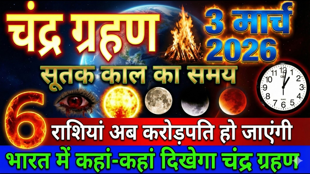 3 मार्च होलिका दहन😱पर साल का पहला चंद्र ग्रहण😱लगेगा भारत में लगेगा😱घटक चंद्रग्रहण #grahan2026