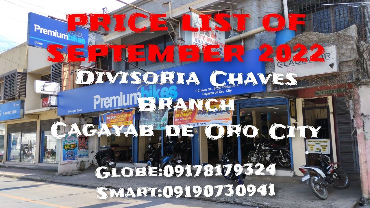 PREMIUMBIKES/DIVISORIA CHAVES BRANCH/SEPTEMBER/2022/PRICELIST