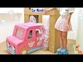 ダンボール洗車機 メルちゃん号を洗車 工作 / Cardboard Car Wash Machine and Mell-chan Doll : DIY