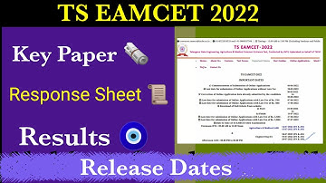 Ts Eamcet 2022 Key Paper | Ts Eamcet 2022 Response Sheet | Ts Eamcet 2022 Results Release Date