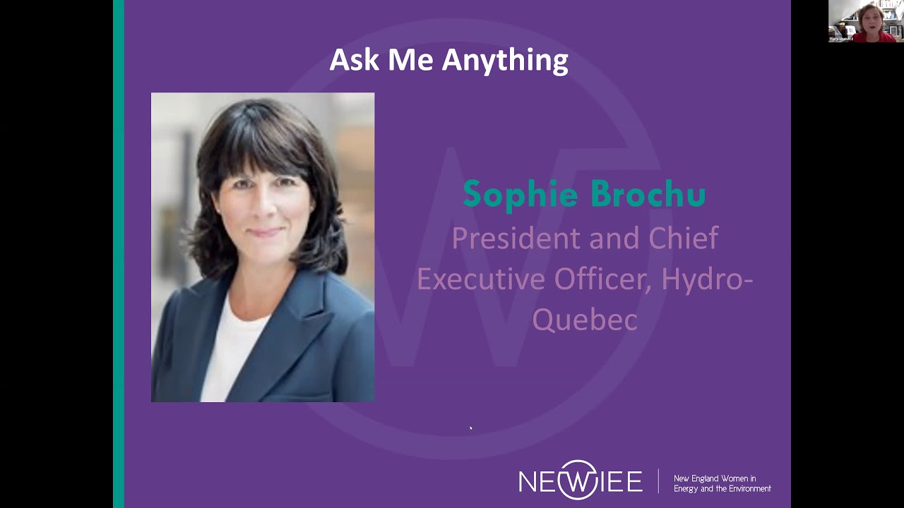 Newiee S Ask Me Anything With Sophie Brochu President Chief Executive Officer Of Hydro Quebec Youtube