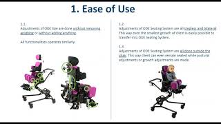 ODE SEATING SYSTEM Functionalities