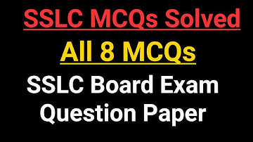 SSLC Maths MCQs solved from Board Exam Question Paper 2019-20