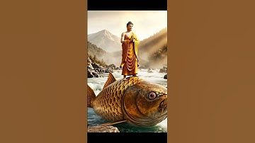 Giant Carp Carries Buddha Across the River! 🐟🌊 #Shorts