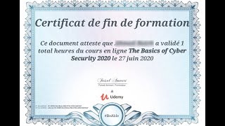 Certificate The Basics of Cyber Security 2020 !!!!! conclusion course !!!!!!