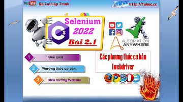 2.1  [Selenium C# 2022] Các phương thức cơ bản Webdriver - webdriver methods C# - tuhoc.cc
