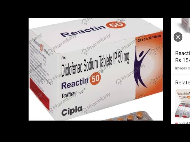 Diclofenac Sodium Tablets IP 50 mg(Reactin 50)
