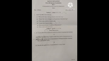 nanotechnology 3rd semester question paper 📜🗞️ 2023
