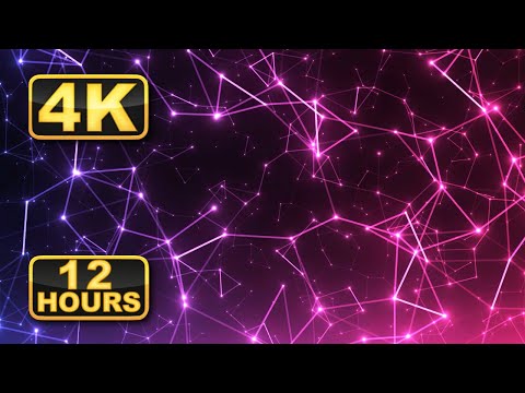 Abstract Colorful Constellations! 4K Network Geometric Shapes! Sci-Fi Screensaver for Relaxing