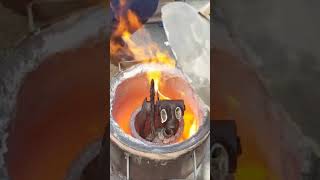 Melting a bike into aluminium ingots #devilforge